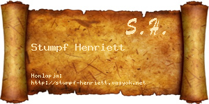 Stumpf Henriett névjegykártya