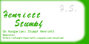 henriett stumpf business card